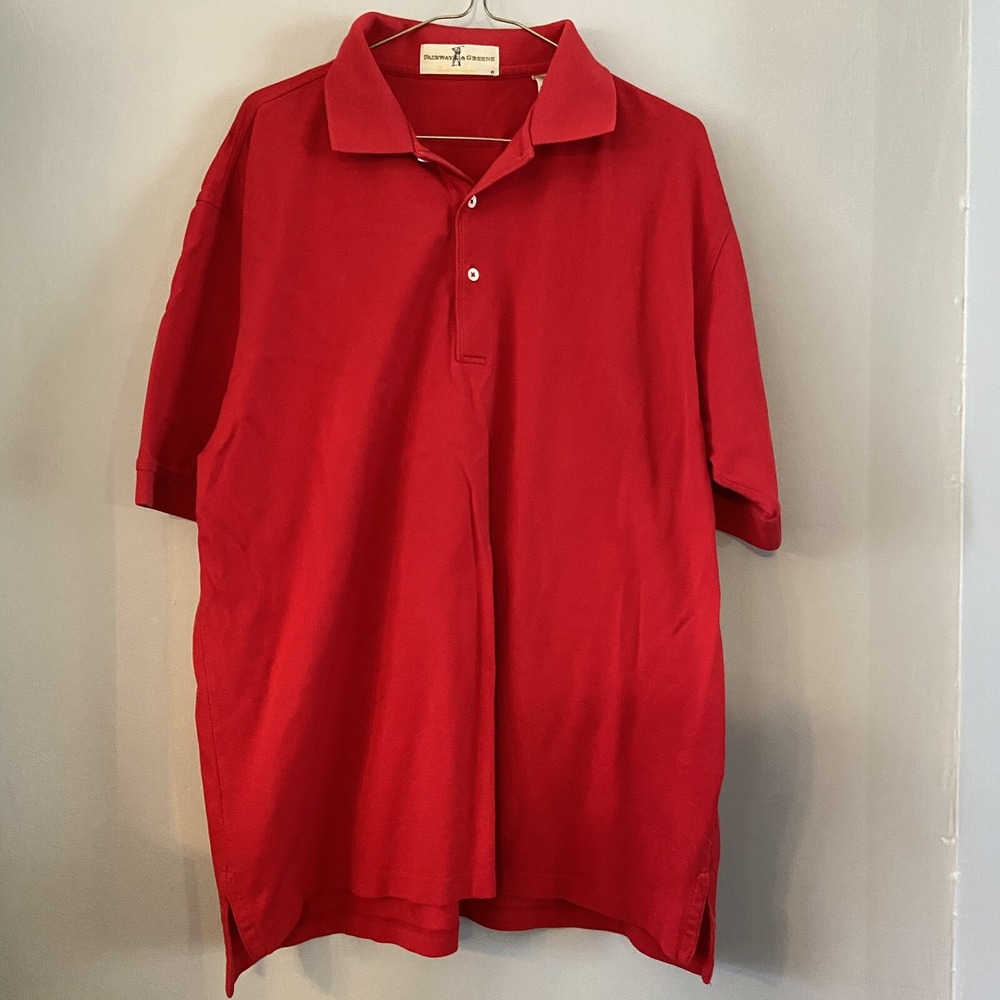 Fairway & Greene Hallbrook Golf Club Mens Large Red Golf Polo L - Picture 1 of 3